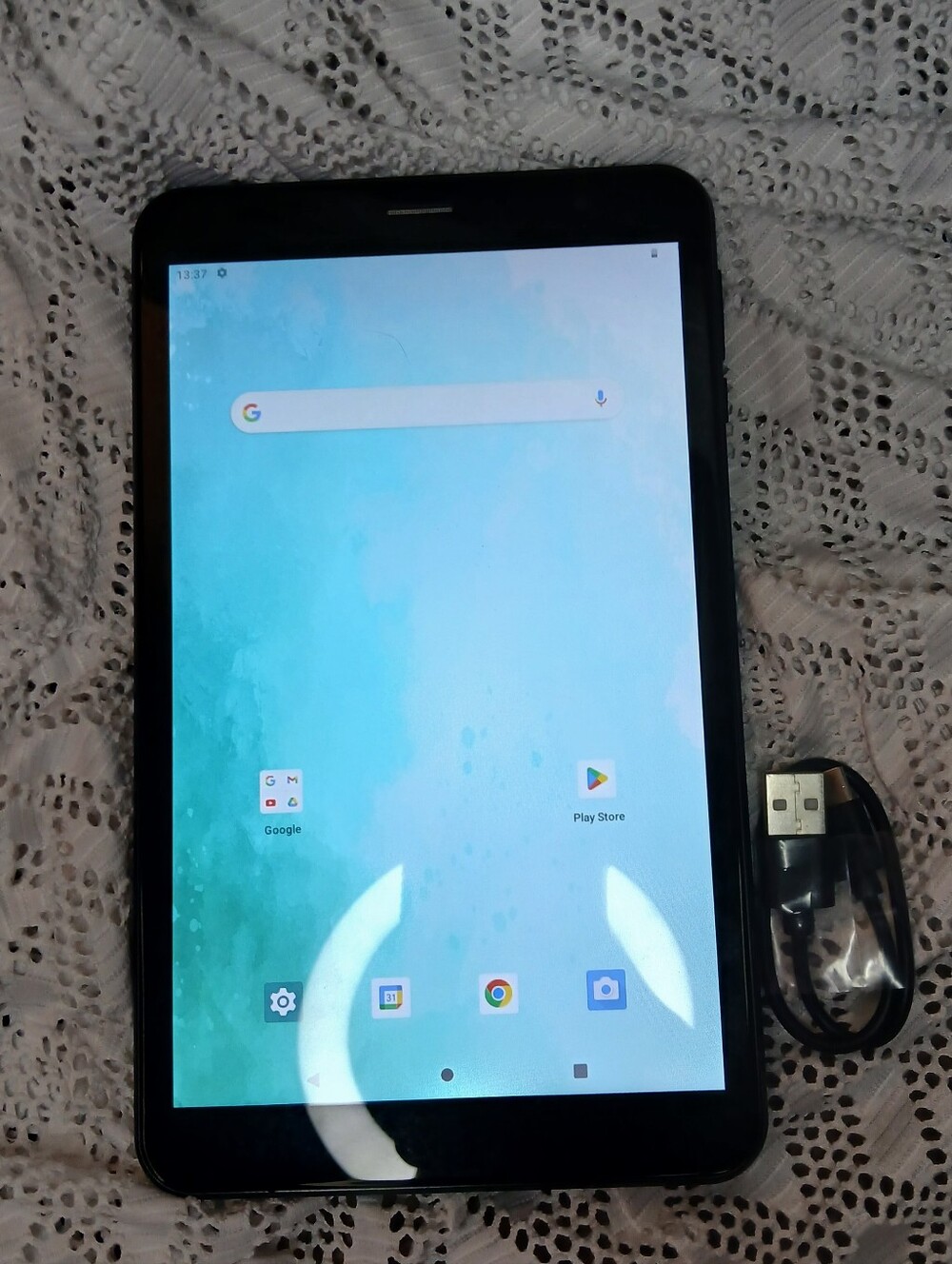 Black Tablet with Charging Cable - Unbranded Android Tablet